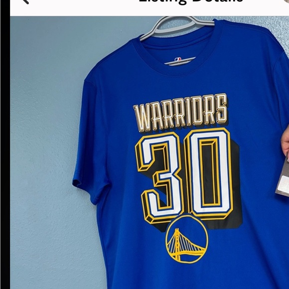 STEPH CURRY LARGE MENS/UNISEX TEE/WARRIORS JERSEY SHORT SLEEVE BLUE & YELLOW NWT - Picture 1 of 4